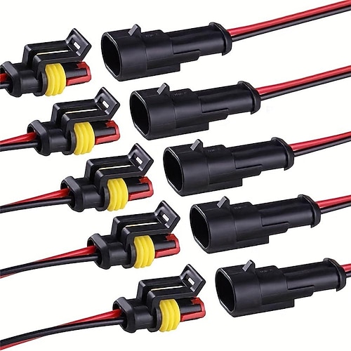 Elektrischer Anschluss männlich weiblich Steckdose Schnelltrennstecker 18awg Auto wasserdichtes Kabel für Auto LKW Motorrad Boot Image