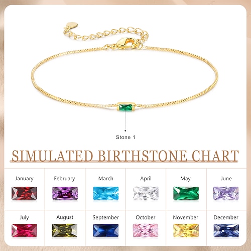 Personalisierte Geburtsstein-Armband Individuelles Bestes Geschenk für Mama – Schmuck mit dem Geburtsstein des geliebten Menschen Ideal für den Muttertag Valentinstag oder Geburtstag Image