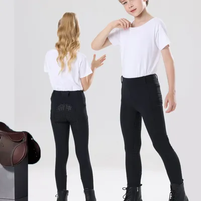 Spring and Autumn Thickened Children's Equestrian Pants Elastic Full Silicone Horse Riding Pants