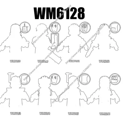 Action Figures Movie Building Blocks Bricks WM6128 WM2259 WM2260 WM2261 WM2262 WM2263 WM2264 WM2265