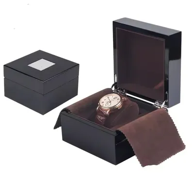 High Quanlity Black Lacquered Luxury Wooden Watch Case High-End Watch Box Brand Watch Display Box