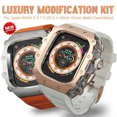 Luxury Modification Kit For Apple Watch Ultra 2 49mm 45mm 44mm Stainless Steel Case For IWatch 9 8 7