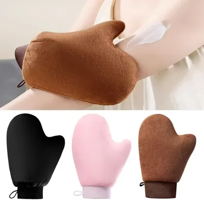 Reusable Body Face Self-Tanning Mitt Double-Sided Lotion Applicator Durable Tanning Glove Washable