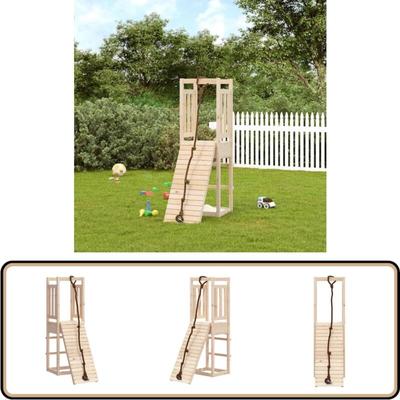 Spielturm mit Kletterwand Massivholz Kiefer - Holzspielplatz - Spielturm - Kletterwand Image