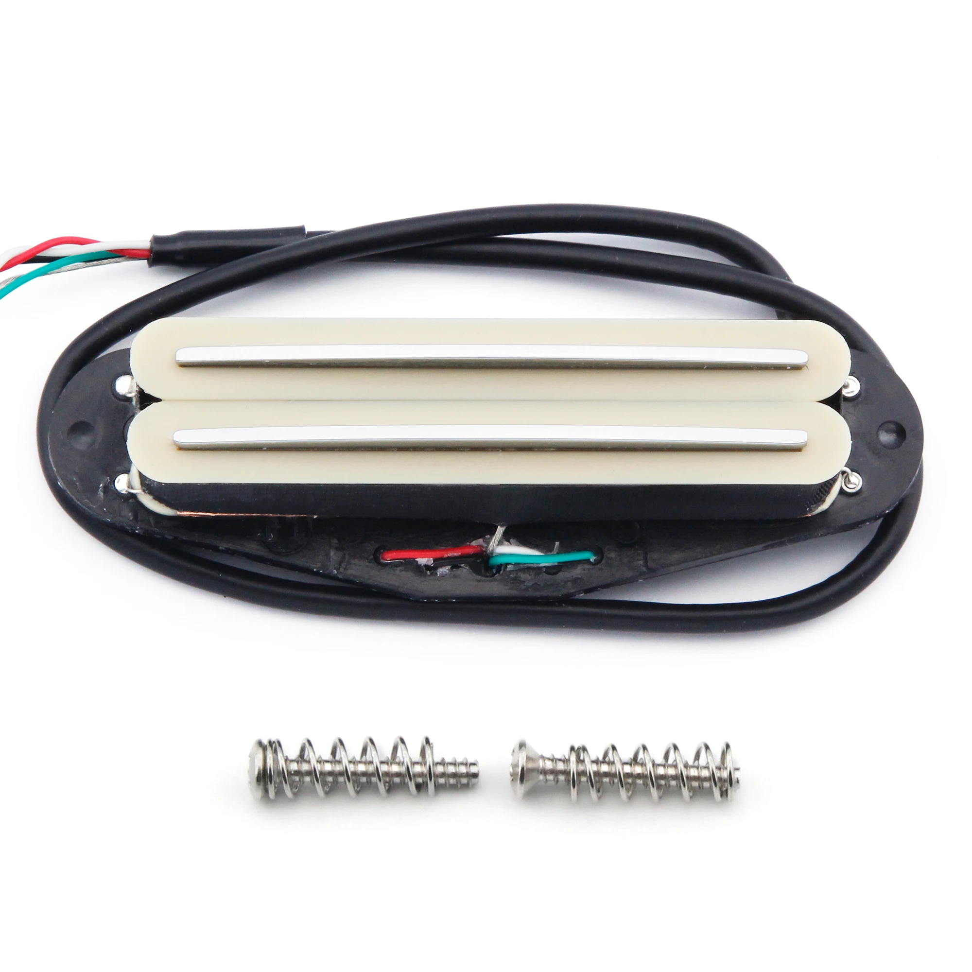 FLEOR 1PCS Creme Gelb Keramik Elektrische Gitarre Dual Rails Pickup Single Coil Größe Humbucker Pickup Für ST Gitarre, 6K/9K/12K Image