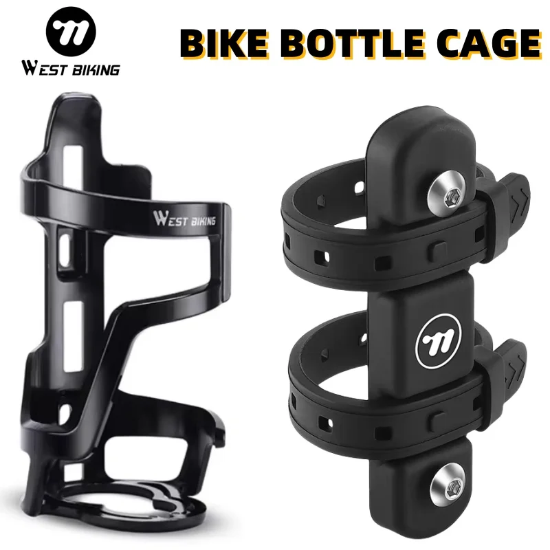 WEST RADFAHREN Fahrrad Wasser Flasche Halter Silikon Non-slip Straps Set MTB Rennrad Flasche Ständer Mit Adapter Radfahren Zubehör Image