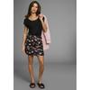 Sommerkleid LAURA SCOTT, Damen, Gr. 40, N-Gr, bunt (schwarz, rosa, geblümt), Jersey, Obermaterial: 95% Viskose, 5% Elasthan, geblümt, feminin, figurumspielend kniefrei, Rundhals, ohne Ärmel, Kleider, im 2in1-Look mit elastischen Bund aus Jersey