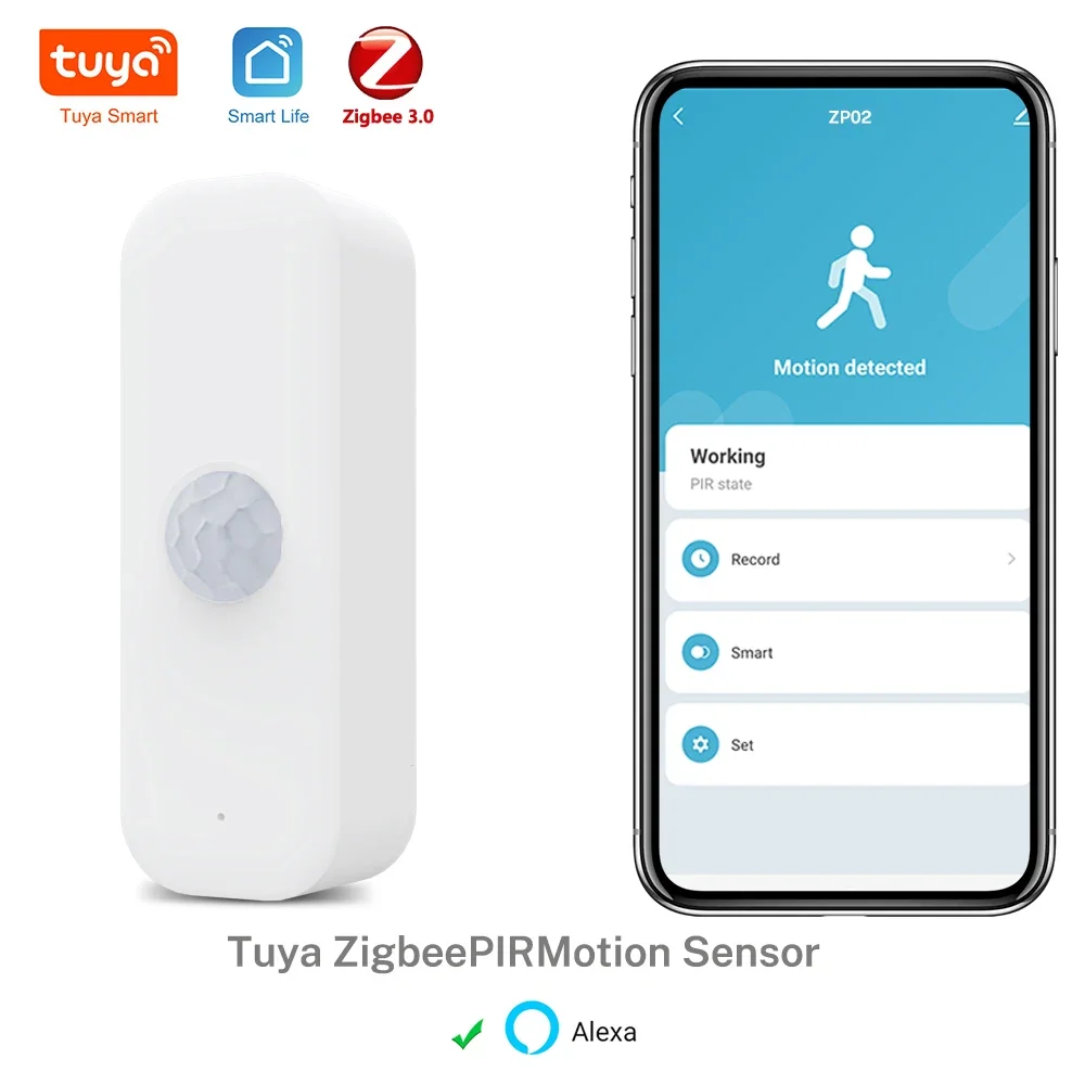 Fernbedienung Smart Life für Smart Home Arbeit mit Alexa PIR Smart Human Body Home Einbrecher Sensor APP Tuya Zigbee Motion Sensor Image