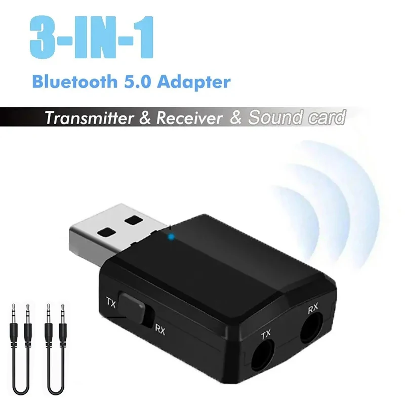 3-in-1 USB Wireless Bluetooth Adapter 5.0 Sender Bluetooth für Computer TV Laptop Lautsprecher Headset Adapter Bluetooth Empfänger Image