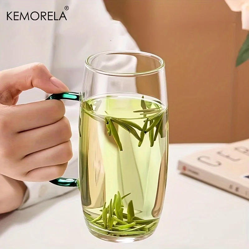 Kemorela hitze beständige Glas-Tee tasse mit Griff Mikrowelle sicher verwendbar für Büro oder Heimgebrauch für heiße Getränke Büro-Tee tasse