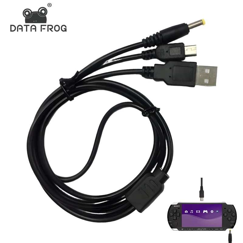 DATA FROG 2-in-1-USB-Ladegerät für PSP 1000 2000 3000 Spielekonsole. Ersetzen Sie das USB-Datenkabel + das Ladekabel, das Spielzubehör Image