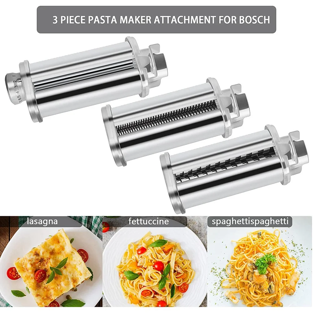 AS63 Nudelroller-Aufsatz für Bosch Küchenmixer, Nudelroller, Spaghetti- und Fettuccine-Schneidemaschine, Zubehör B Image