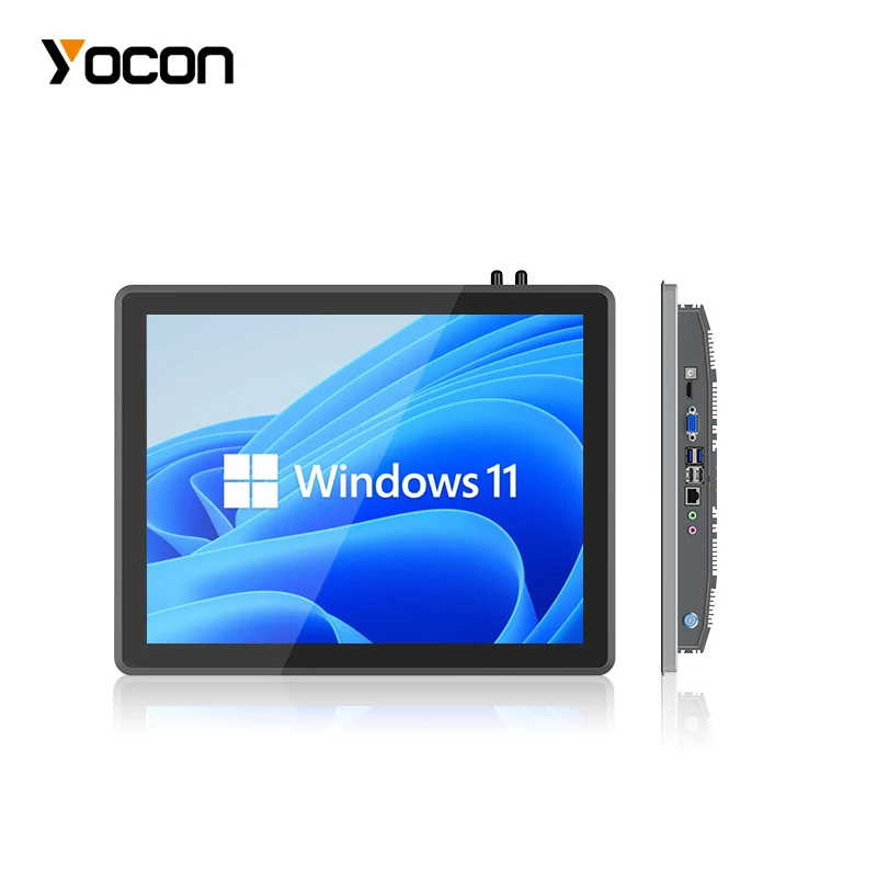 Eingebetteter 15-Zoll-Industrie-Panel-PC mit Touchpanel-Monitor, All-In-One-Touch-PC, vollständig geschlossenes Aluminium ohne Lüfter Image