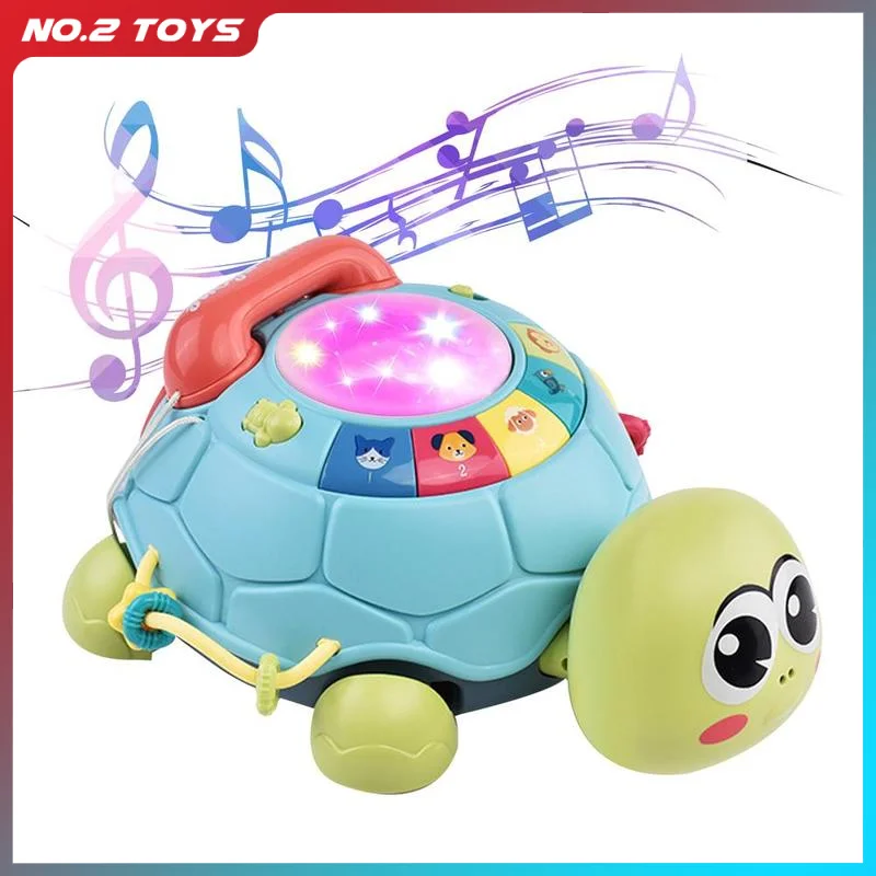 Multifunktion ale kriechende Schildkröte Telefon Baby Spielzeug Puzzle frühe Bildung Geschichte Maschine Musikspiel zeug 6 Monate Baby Baby Geschenke Image