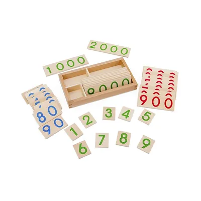 Children's wooden montessori numbers 1-9000 learning card math teaching aids preschool children