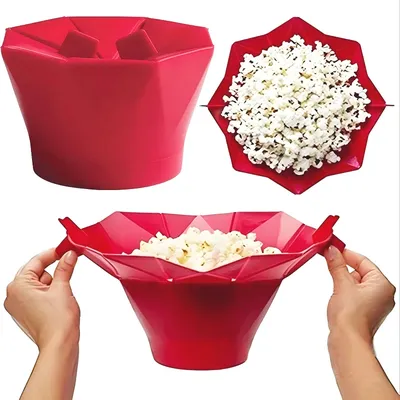 Foldable Silicone Popcorn Bowls High Quality Kitchen Easy Tools DIY Popcorn Bucket Bowl Maker for