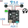 2*50W ForBluetooth 5.0 Amplificatore di potenza Classe D Audio 10W ~ 200W HiFi Stereo Lettore musicale wireless MiniUSB Scheda audio App DigitalAMP