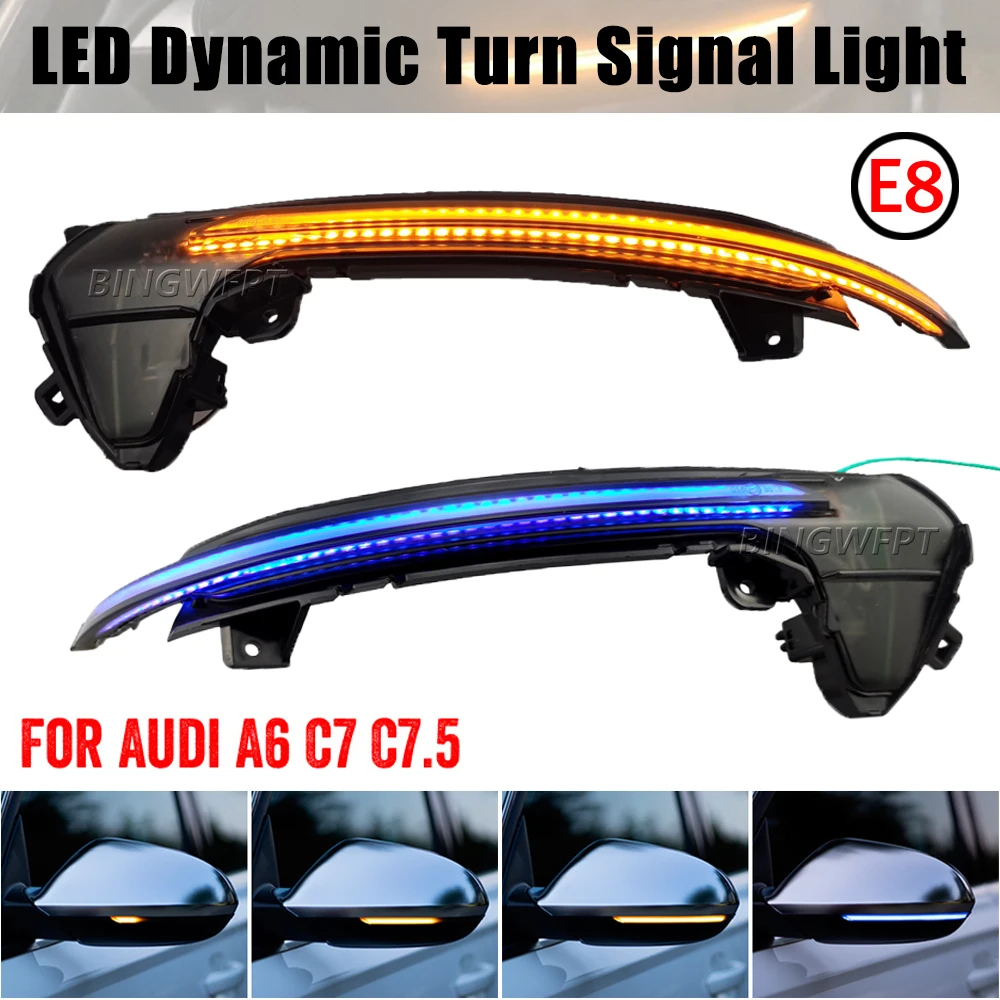 Indicatore di direzione dinamico a LED per Audi A6 C7 C7.5 RS6 S6 4G 2 pezzi indicatore lampeggiante per specchietto retrovisore con ala laterale dell'auto 2012-2018