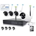 Kit de vidéosurveillance ip full hd sans fil 4 caméras 2 mpx wifi remote hd 500 gb
