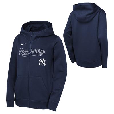 New York Yankees Nike Fleece-Kapuzenpullover mit durchgehendem Reißverschluss – Jugendliche Image