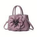 Handtasche aus PU-Leder für Damen Valentinstag Hochzeit Party Blumen-Design verstellbar einfarbig