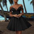 Elegantes A-Linien-Cocktailkleid kurze Ärmel V-Ausschnitt Spitzenstickerei Herbsthochzeitsempfang 2024 Heimkehrkleid kurz Mini