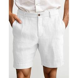 Leinen-Shorts für Herren – Sommer-Shorts mit Reißverschluss und Knopftasche bequem atmungsaktiv für den täglichen Gebrauch lässige Mode-Shorts für den Außenbereich