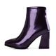 Damen Metallic AbsatzStiefel Outdoor Büro Alltag Fleece-Futter Knöchelstiefeletten Winter Block Chunky Absatz Spitz Zehe Freizeit Mikrofaser Wanderschuhe