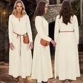 Retro Vintage Mittelalter Renaissance Knöchellanges Chemise Tunika Kleid Damen - Wikinger Valhalla Etui Säule V-Ausschnitt Ren Faire LARP Halloween Kleid