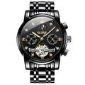 OLEVS Mechanische Herrenuhr kreative Outdoor-Mode lässig automatisch automatischer Aufzug Mondphase leuchtender Kalender Stahluhr