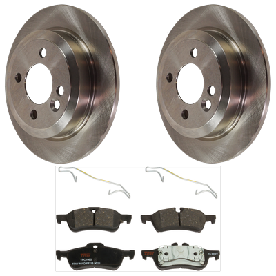 TRW Brake Disc and Pad Kit, Rear, KIT-072924-4968