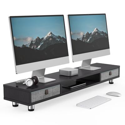 Fenge Monitor Stand, Dual Monitor Stand with 2 Drawers