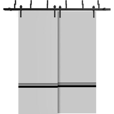 Sturdy Barn Door 36 x 80 Planum 0012 Grey Matte with 6.6FT