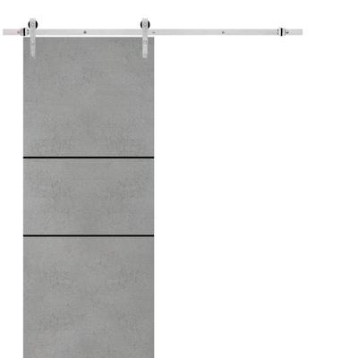 Sturdy Barn Door 36 x 80 Planum 0014 Concrete with 6.6FT