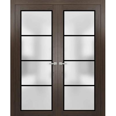 Solid French Double Doors 36 x 80 Planum 2132 Chocolate Ash