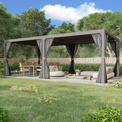 Adjustable Louvered Pergola with Waterproof Roof – Outdoor Aluminum Shade Structure for Patio, Deck & Backyard