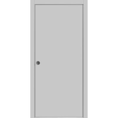 Sliding French Pocket Door 18 x 80 inches | Planum 0010 Matte Grey | Kit Trims Rail Hardware
