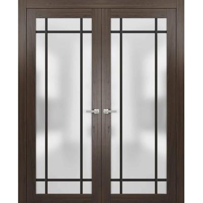 Solid French Double Doors 36 x 80 Planum 2112 Chocolate Ash