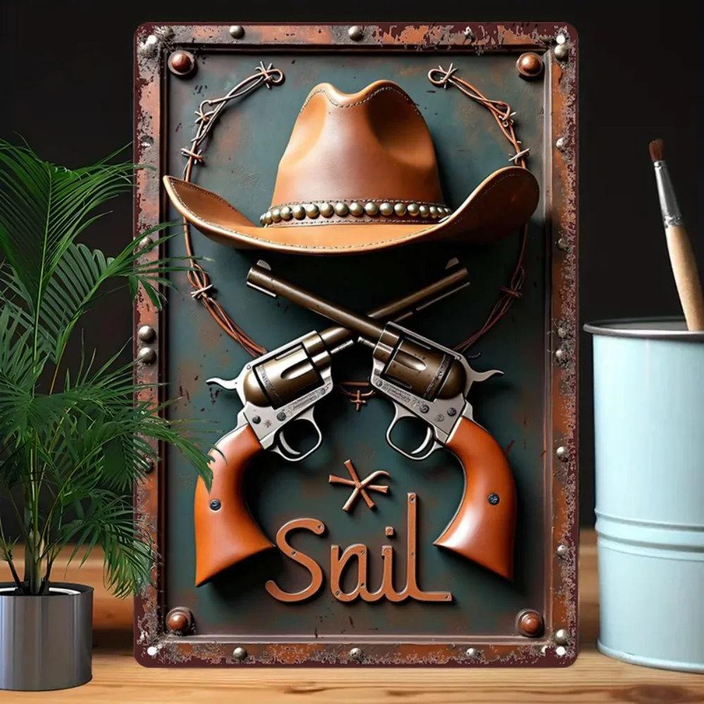 WesternCraft Vintage-Metallschild aus Aluminium – rustikale Wandkunst für Bar, Café, Strand, Haus, Hinterhof, Garten, Party-Dekoration