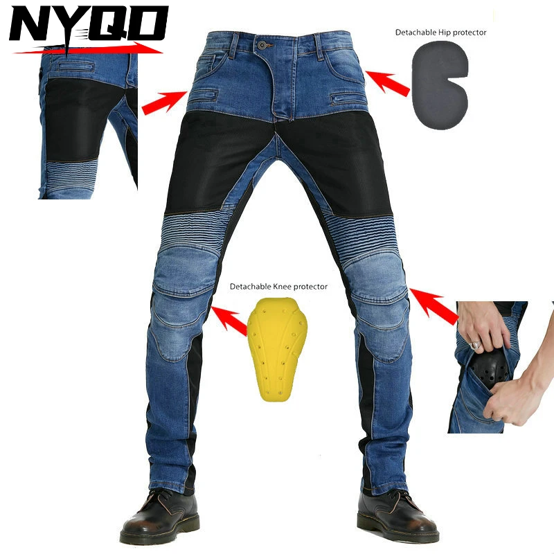 Motorradhose Aramid Motorradjeans Schutzausrüstung Reiten Touring Schwarze Motorradhose Blau Schwarz Motocrossjeans