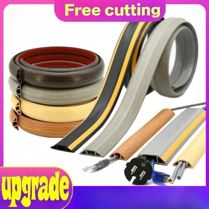 1 STÜCK 1 M/39,37 Zoll Weichgummi-Kabelkanal PVC Selbstklebendes flammhemmendes Drahtgehäuse Feste Aufbewahrungskabelhülse für Bodendrähte Image