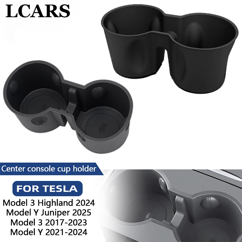 Für Tesla Modell 3/Y/3 Highland 2024/Y Juniper 2025 Zentrale Steuerung Wasser Tasse Limiter Feste Getränkehalter auto Innen Zubehör Image