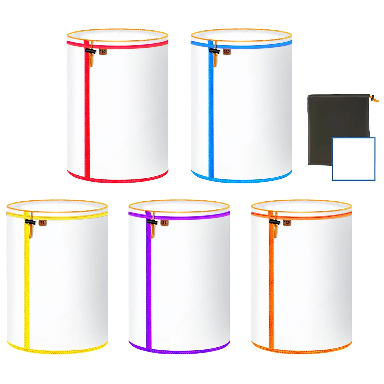 5er-Pack 1/5-Gallonen-Filterbeutel All-Mesh Fine Nylon Mesh Siebbeutel-Set mit Pressbildschirm für Cold Brew Buckets Bubble Hash Image