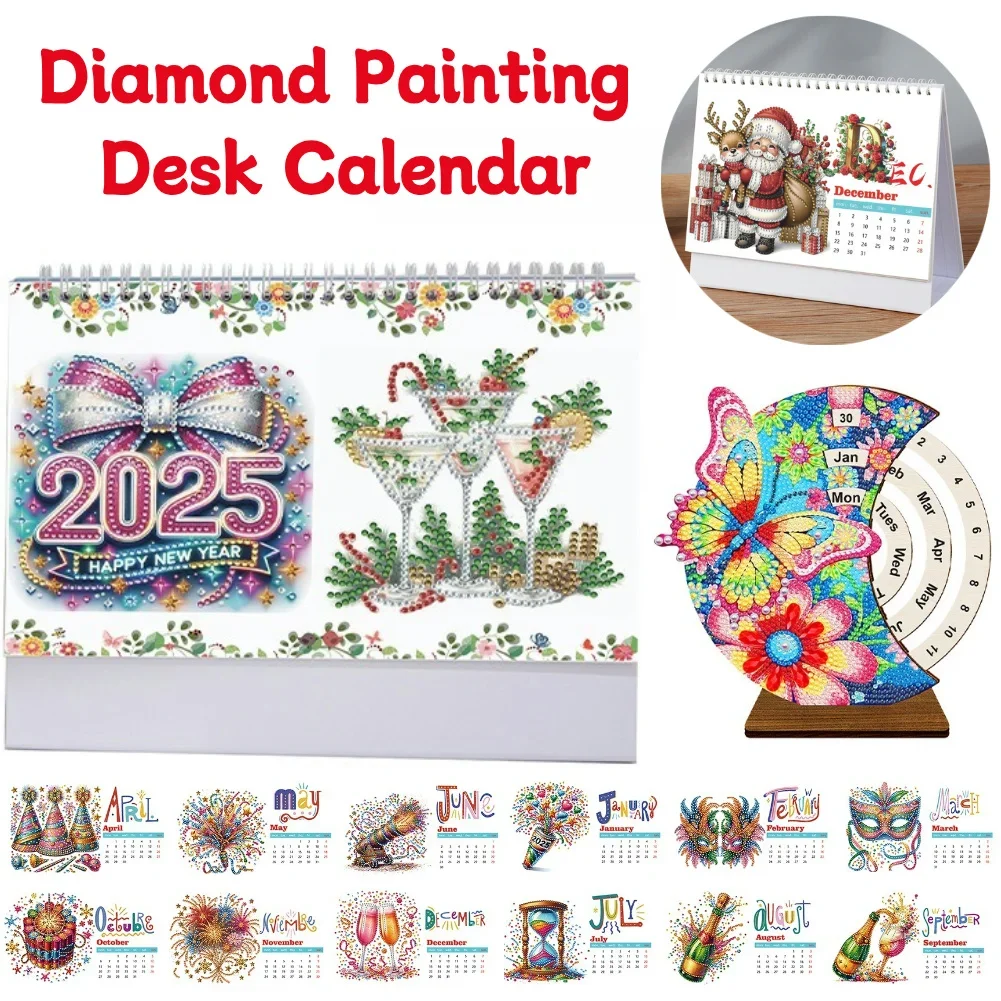 2025 Special Shape Cup Desktop-Diamant-Stehkalender für Schlafzimmer und Wohnzimmer Image