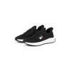 Slip-On Sneaker TOMMY JEANS "TJM RUNNER KNTITTED", Herren, Gr. 45, schwarz, Textil, Synthetik, sportlich, Schuhe, Freizeitschuh, Halbschuh, Schlipper mit aufgesetzter Schnürung