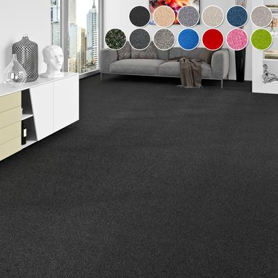 Teppichboden MY HOME "Zephyra, Schlinge, Made in Netherlands", schwarz, B:400cm H:8mm L:800cm, Kunstfaser, Teppiche, Uni Farben, Breite 400 cm, Schlinge, strapazierfähig Image