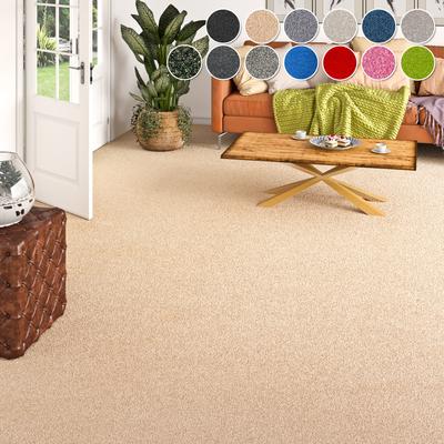 Teppichboden MY HOME "Zephyra, Schlinge, Made in Netherlands", beige, B:400cm H:8mm L:450cm, Kunstfaser, Teppiche, Uni Farben, Breite 400 cm, Schlinge, strapazierfähig Image