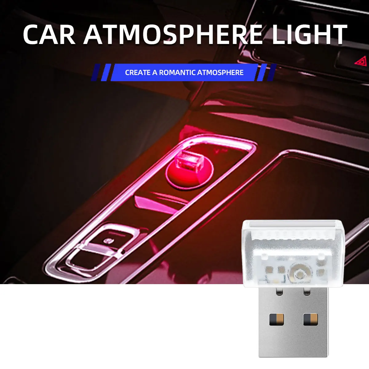 1/2 stücke Mini USB LED Bunte Gradienten Auto Licht Auto Innen Atmosphäre Licht PC Auto Bunte Dekorative Lampe Auto zubehör Image