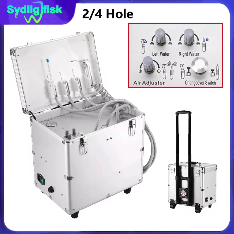 BD-402A Tragbare Dental Einheit Mit Luft Kompressor Chirurgie Turbine Einheiten Hand Trolley Fall Zahnmedizin Labor Werkzeuge Ausrüstung Image