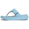 Zehentrenner FITFLOP "F-MODE GO", Damen, Gr. 39, blau (hellblau), Lederimitat, unifarben, casual, Schuhe, Sandale mit dämpfender MICROWOBBLEBOARD Technologie